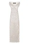 Jacquemus Rita Draped Gathered Polka-dot Crepe De Chine Maxi Dress