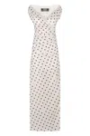 Jacquemus Rita Draped Gathered Polka-dot Crepe De Chine Maxi Dress