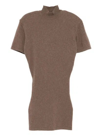 Jacquemus Robe Maille Castagna Dress In Brown