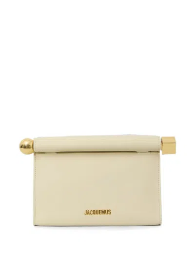 Jacquemus Rolled Top Rectangular Shoulder Bag In Yellow