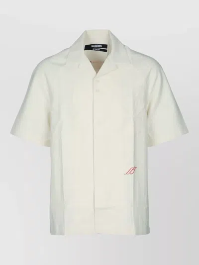 Jacquemus Romarin Short Sleeve Shirt Chest Pocket In White