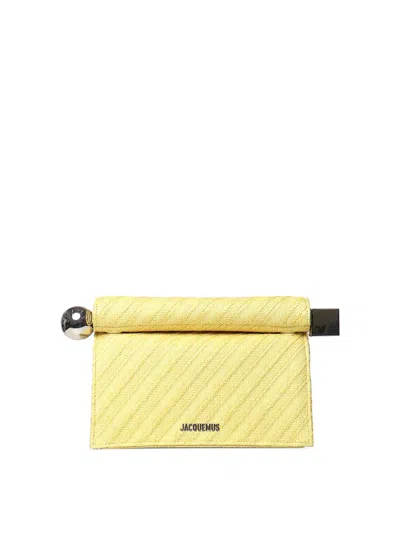 Jacquemus Rond Carr Clutch In Yellow