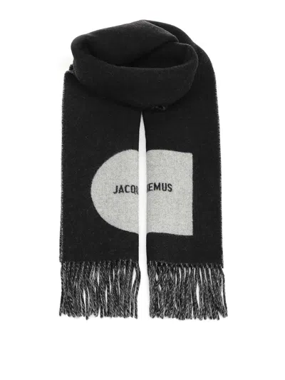 Jacquemus Rond Carr Scarf In Black