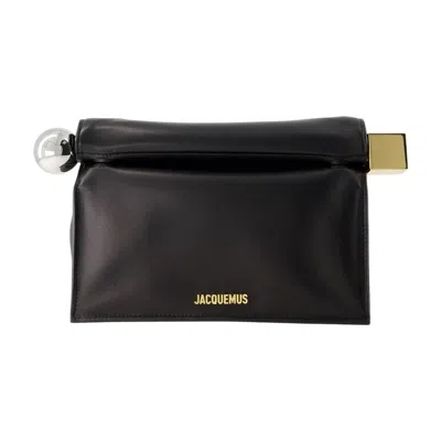 JACQUEMUS JACQUEMUS ROND CARRÉ BLACK POUCH