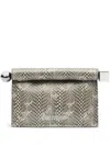 Jacquemus La Petit Pochette Rond Snakeskin-embossed Clutch Bag In Neutrals