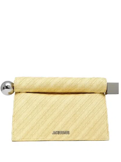 Jacquemus Rond Carre Clutch Bag In Yellow