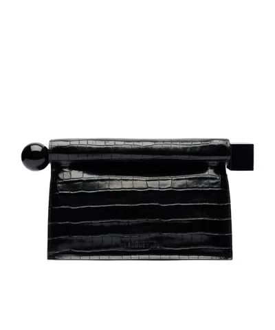 Jacquemus The Rond Carré Clutch Bag In Black
