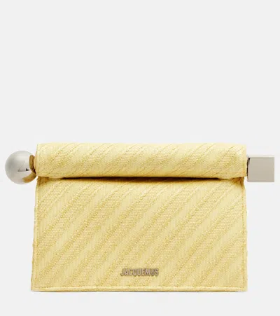 Jacquemus Rond Carré Clutch In Yellow