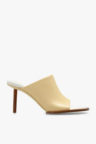 Jacquemus Rond Carre Heeled Mules In Off-white