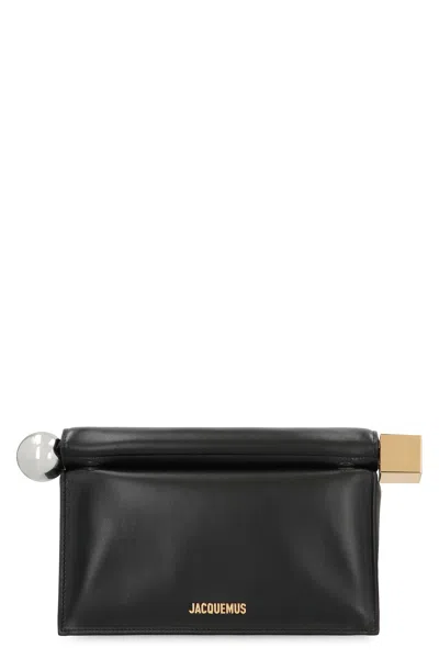 JACQUEMUS JACQUEMUS ROND CARRÉ LEATHER CLUTCH