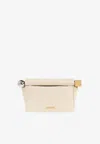 Jacquemus Rond Carré Leather Clutch In White