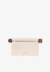 Jacquemus Rond Carré Leather Clutch In White
