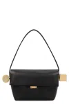 Jacquemus The Rond Carre Leather Shoulder Bag In Black