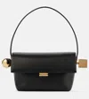 Jacquemus Le Rond Carre Leather Shoulder Bag In Black