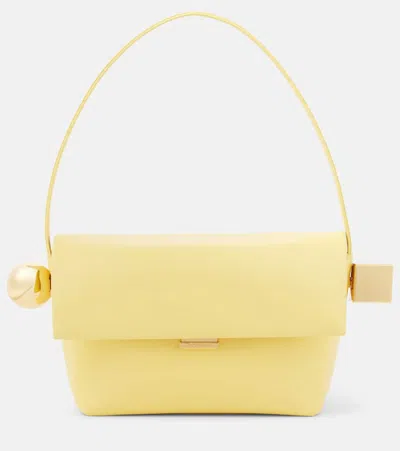 JACQUEMUS ROND CARRÉ LEATHER SHOULDER BAG