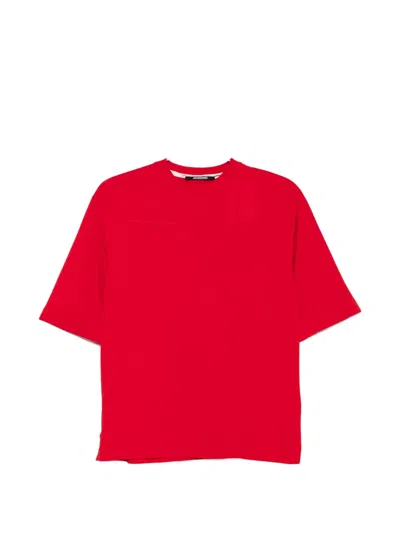 Jacquemus Rond Carre Logo-patch T-shirt In Red