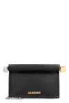 Jacquemus La Pochette Rond Carre Nappa Leather Clutch Bag In Black