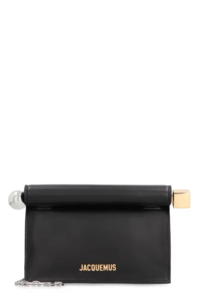 Jacquemus Nude And Neutral Leather Clutch For Women In Black