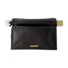 Jacquemus Black Rond Carre Clutch In Black