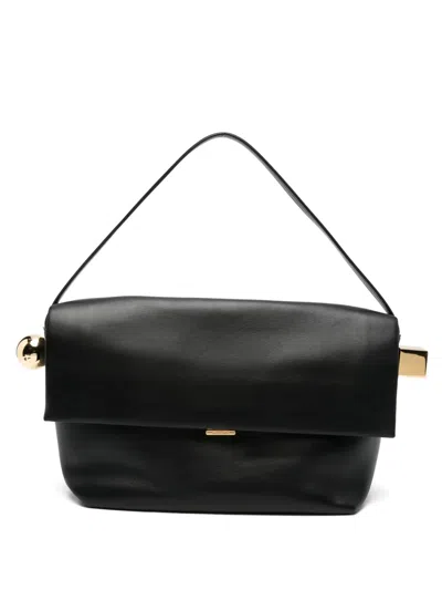 Pre-owned Jacquemus Rond Carré Shoulder Bag In Black