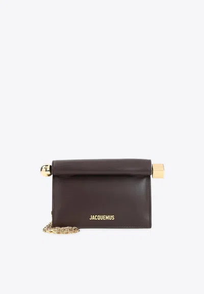 Jacquemus Rond Carré Shoulder Bag In Brown