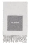 Jacquemus Panelled Fringed Scarf In Gray