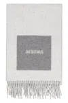 Jacquemus Panelled Fringed Scarf In Gray