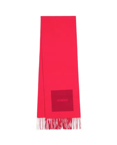 Jacquemus Red La Casa 'l'écharpe Rond Carré' Scarf