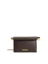 Jacquemus Round Clutch Bag Shoulder Strap In Brown