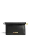 Jacquemus Women La Petite Pochette Rond Carre Nappa Leather Clutch Bag