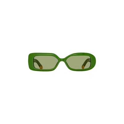 Pre-owned Jacquemus Rond Rectangular Sunglasses 'jade Green/yellow Gold/khaki'