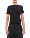 Jacquemus Black Fitted T-shirt With Logo Patch In Stretch Cotton Woman In Black