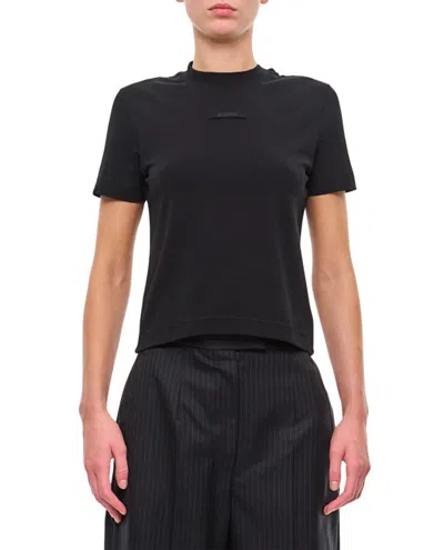 JACQUEMUS JACQUEMUS ROUN NECK COTTON LOGO T-SHIRT