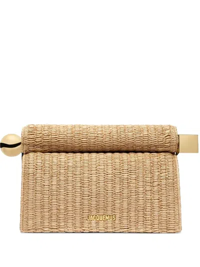 Jacquemus The Rond Carré Clutch In Nude