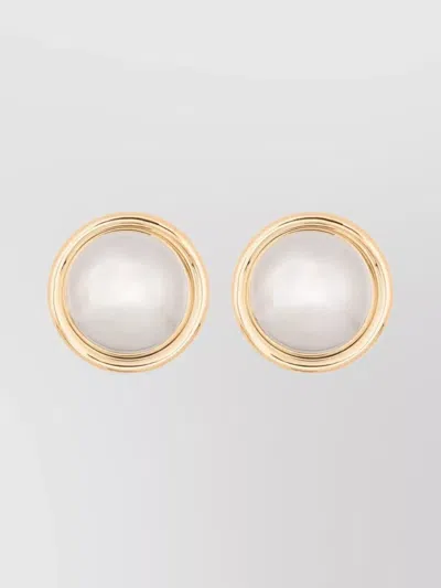 Jacquemus Round Drop Earrings Gold Finish