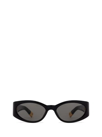 Jacquemus Oval-frame Sunglasses In Black