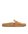 Jacquemus Suede Leather Moccasin-style Sandals In Brown