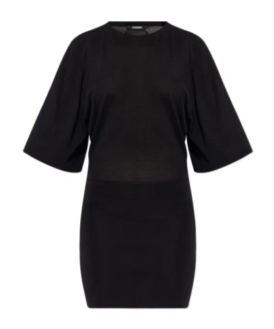 Jacquemus Round Neck Dress In Black