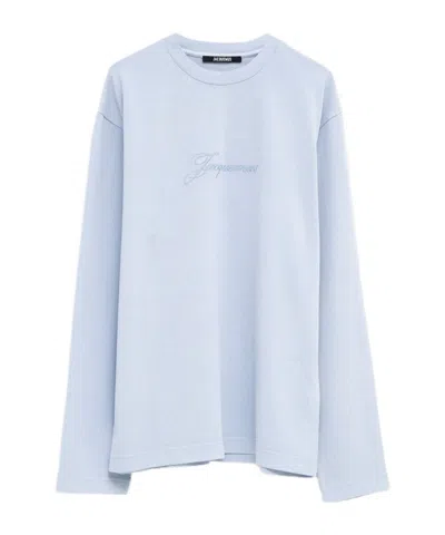 Jacquemus Round-neck Long-sleeved T-shirt In Blue