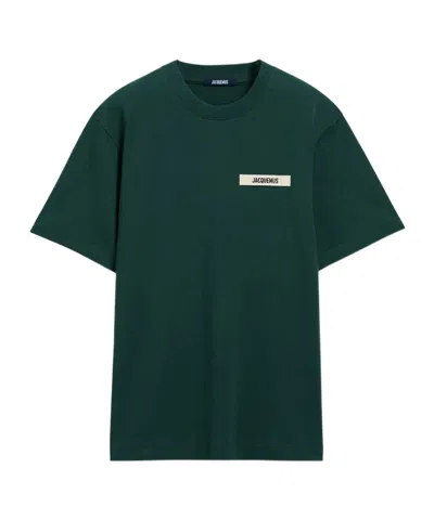 Jacquemus Le Gros Grain Logo-patch Crewneck T-shirt In Black