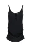 Jacquemus Black Solid Scoop Neck Top In Black