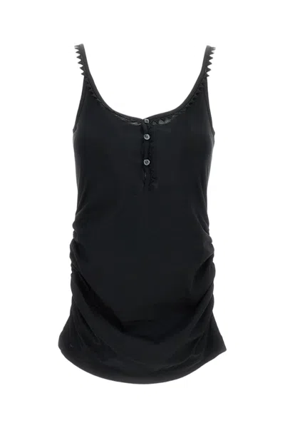 JACQUEMUS ROUND NECK SLIM FIT TANK TOP WITH DRAPED EFFECT