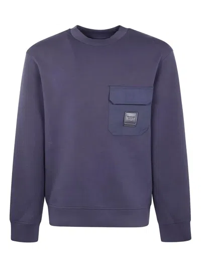Jacquemus Round Neck With Pocket Sweatshirt In Blue