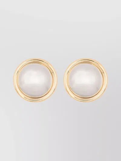 JACQUEMUS ROUND POLISHED GOLD-TONE EARRINGS SOLD AS PAIR