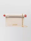 Jacquemus Pochette Small Embellished Leather-trimmed Canvas Clutch