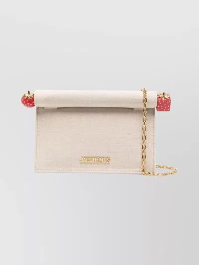 JACQUEMUS ROUND SQUARE CHAIN STRAP CLUTCH BAG