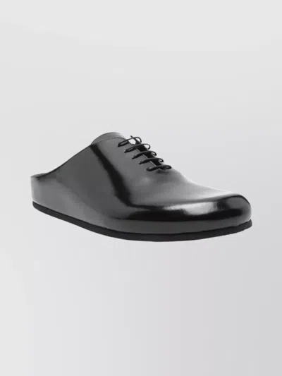JACQUEMUS ROUND TOE OPEN BACK FLAT SOLE SLIPPERS