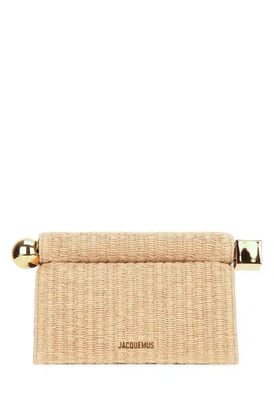 Jacquemus Round-square Mini Pouch Bag In Naturalblack