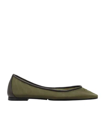 Jacquemus Round-toe Ballet Flats In Green