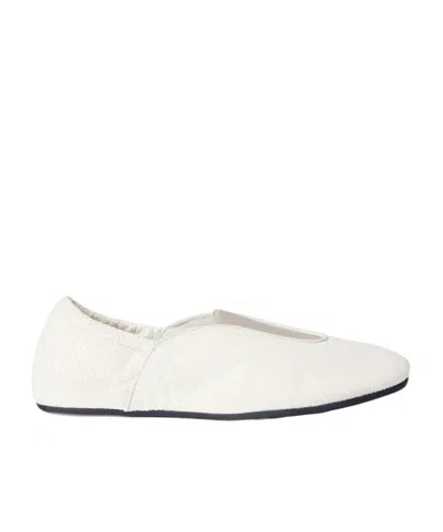 Jacquemus Round-toe Ballet Flats In Off White